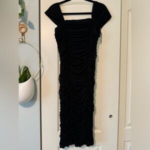 NEVER WORN! Black ruched bodycon dress from Torrid, size 0.